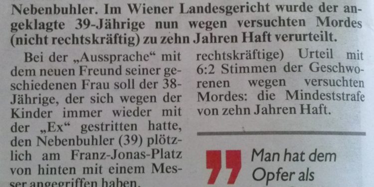 © Rechtsanwalt Mag. Andreas Strobl KronenZeitung Mord-Versuch Geschworenengericht