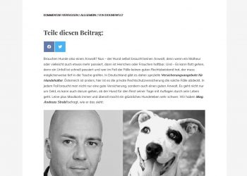 © DOGnews Rechtsanwalt Andreas Strobl Hundehaltung Tierhaltung Maulkorb Leine Hunde und Recht