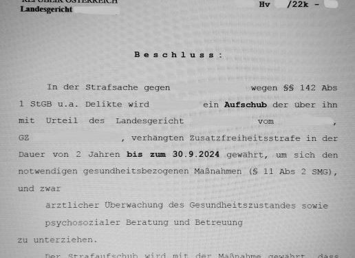 © Rechtsanwalt Mag. Andreas Strobl "Therapie statt Strafe"