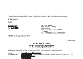 © Rechtsanwalt Mag. Andreas Strobl Strafverteidiger VerbotsG Ladung des Beschuldigten